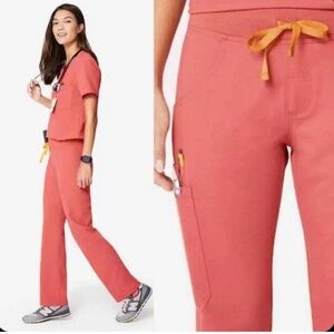 Figs Hot Coral Collection Scrub Pants Size Large/Tall